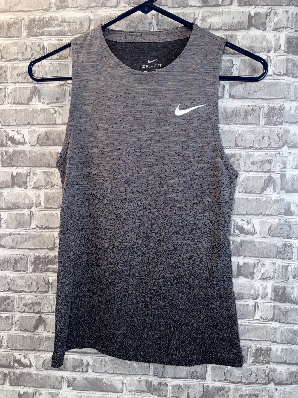 Nike Gray to Black Ombre Dri-FIT Sleeveless Tank